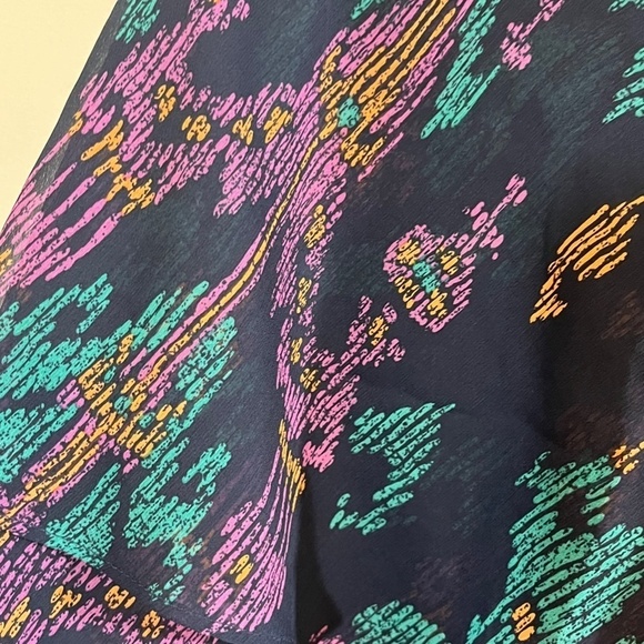 Lane Bryant Coastal Top 20 Blue Halter Artsy Feminine Tiered Coquette Classic - Picture 5 of 12